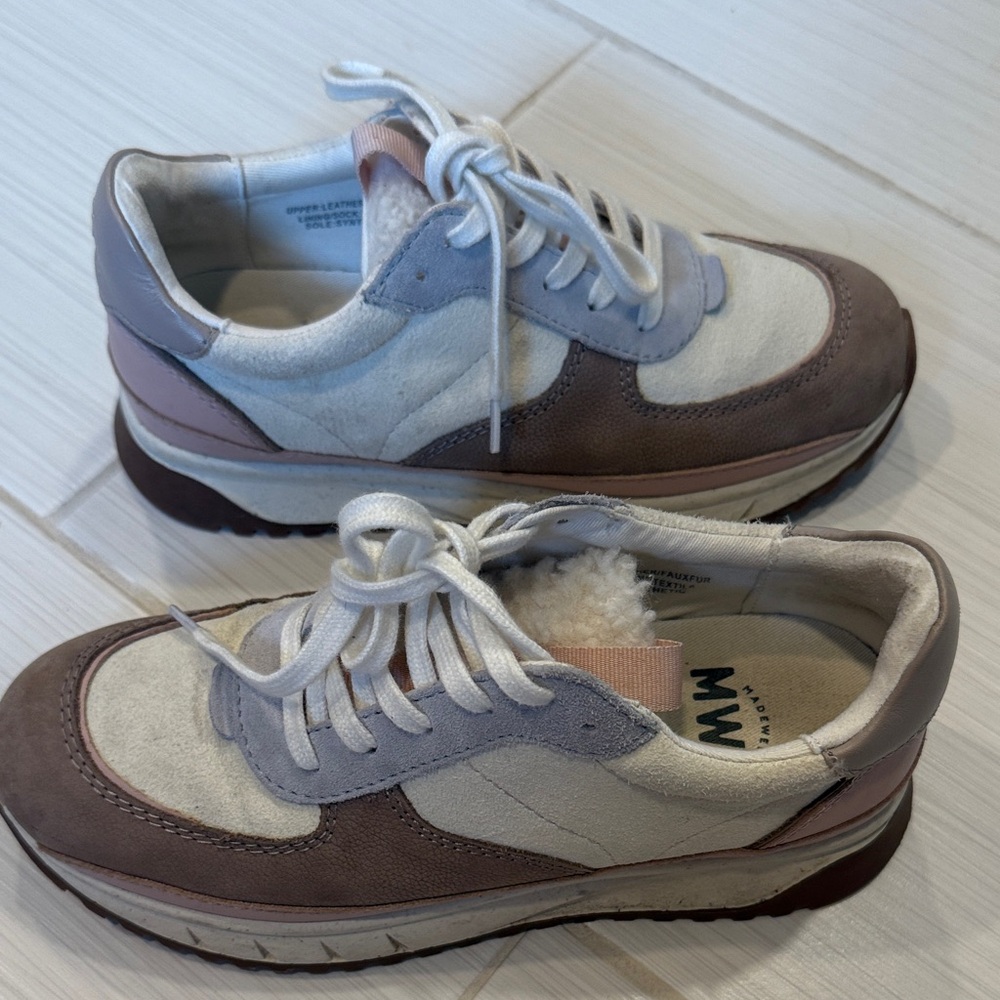 Madewell White and Brown Women's Sneakers